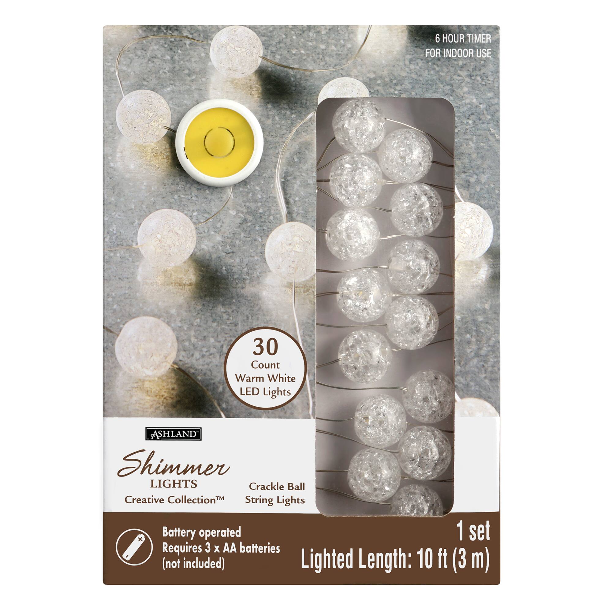 8 Pack: 30ct. Crackle Ball LED String Lights by Ashland™